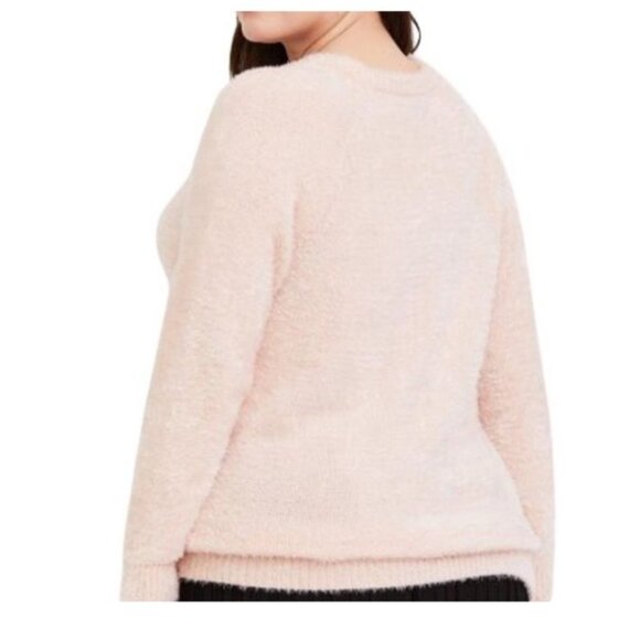 Torrid Womens blush Pink Fluffy Knit Sweater Size 1X Cotton Blend plus - Picture 13 of 13